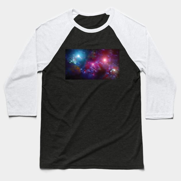 Nebula and Stars in Deep Space Baseball T-Shirt by Ryan Rad